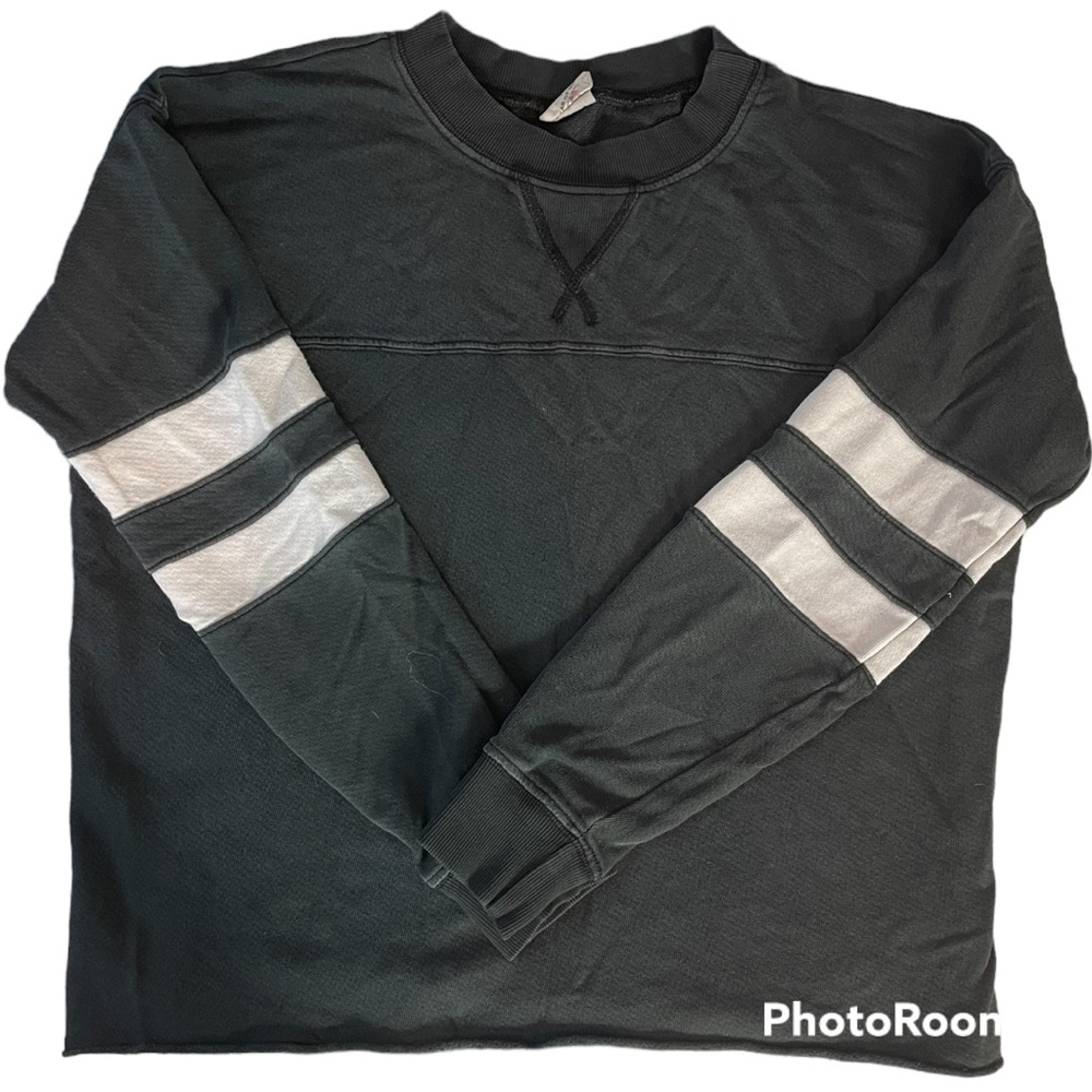 Year Of Ours Charcoal Grey Cropped Varsity Sweatshirt Size Small